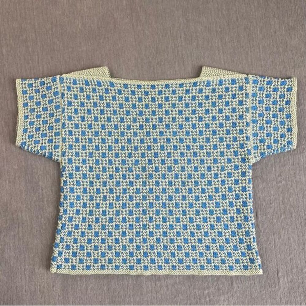 Handmade Knitted Heavy Weighted Blue Sweater Women’s Size L/XL